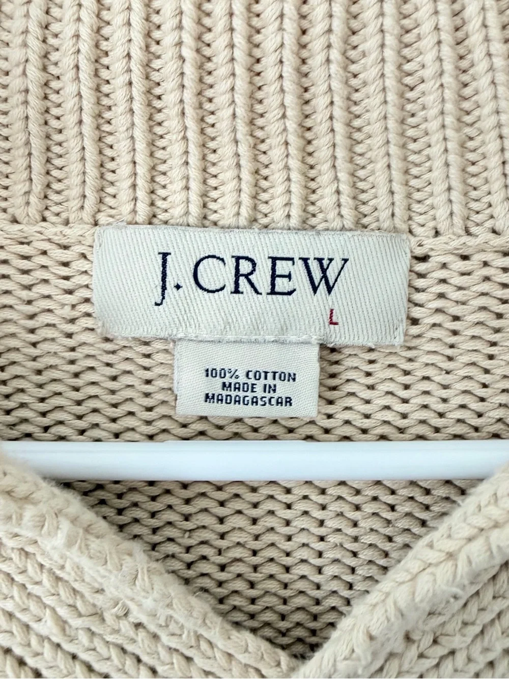 VINTAGE J.Crew Men’s Cream Knit V-Neck Sweater